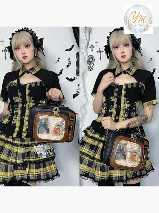 Retro TV Ita Bag with Inserts Clear Window Anime Display Crossbody Shoulder main image 6
